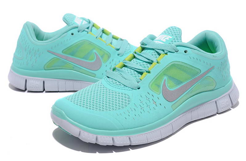 Nike Free run Womens Shoes 5.0  breathable Blue Silver (1)